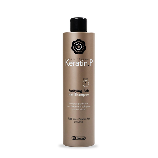 Immagine di Purifyng Soft Hair Shampoo (Fase 1) Keratin P. 500 ml - Biacrè