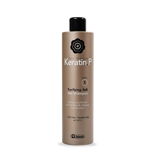 Immagine di Purifyng Soft Hair Shampoo (Fase 1) KERATIN P 500ml