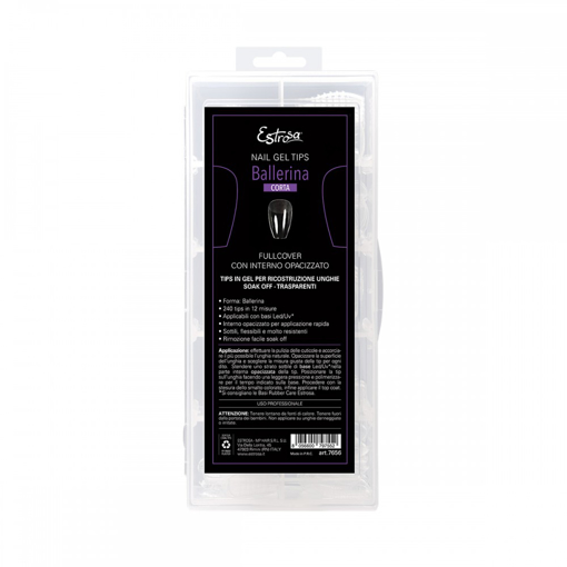 Immagine di Nail Gel Tips Ballerina Corta Estrosa - 12 misure 240 pz
