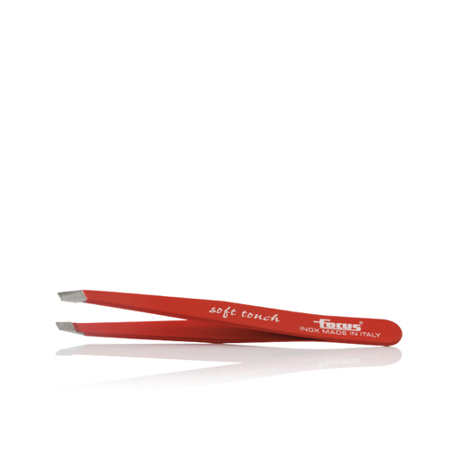 Immagine di Pinzetta Obliqua Focus Soft Touch - Rossa